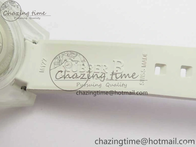 Best Phantomlab Edition 3AF White Dial Submariner VR3135 on Strap Rubber Blue Transparent Light 1109